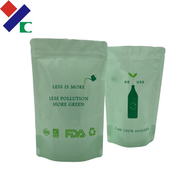 CMYK Printing Recyclable Packaging Bags 60 Microns Kraft Paper Pouch Non Breakage