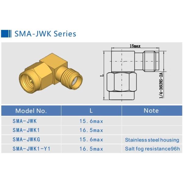 50Ohm Brass Right Angle RF SMA Male to SMA Female Adapter