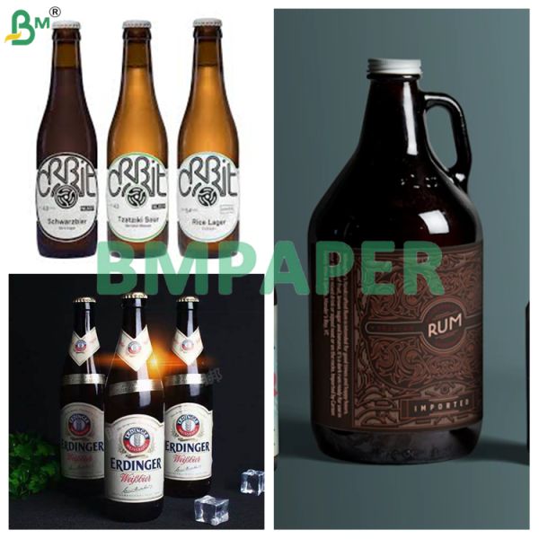 70 / 80gsm Wet Strength Metallized Paper For Beer Label Gold and Silver