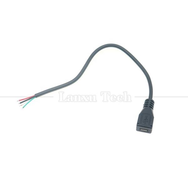 Carga de datos de OEM Micro b 5 PIN USB Hombre Hembra para abrir 2 4 núcleos Cables desnudos Pigtail