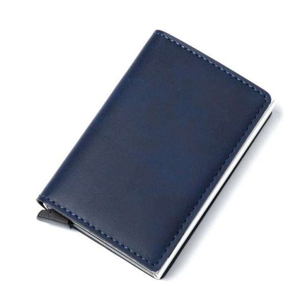 Customized Color Pop Up PU Leather Metal Wallet Blocking Automatic Aluminium Credit Card Holder Custom