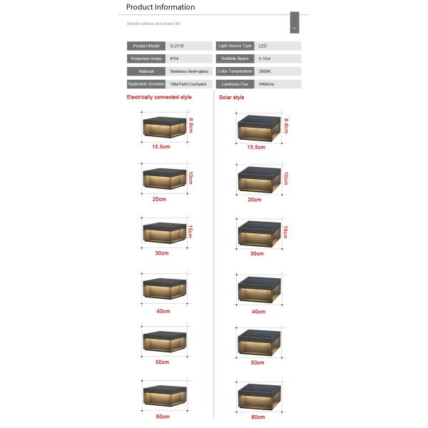3000K легкие устанавливают свет штендера нержавеющей стали солнечный, света СИД столбцов на открытом воздухе солнечные