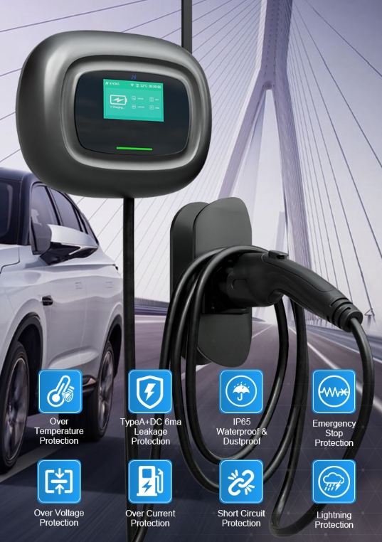 OEM 3.7KW-22KW Ac Wallbox Ev Автомобильная зарядная куча с подставкой типа 1 или типа 2