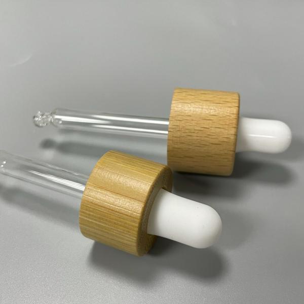 Special Decoration Bamboo Cover Wood Cap 24/410 28/410 Dropper Set Glass