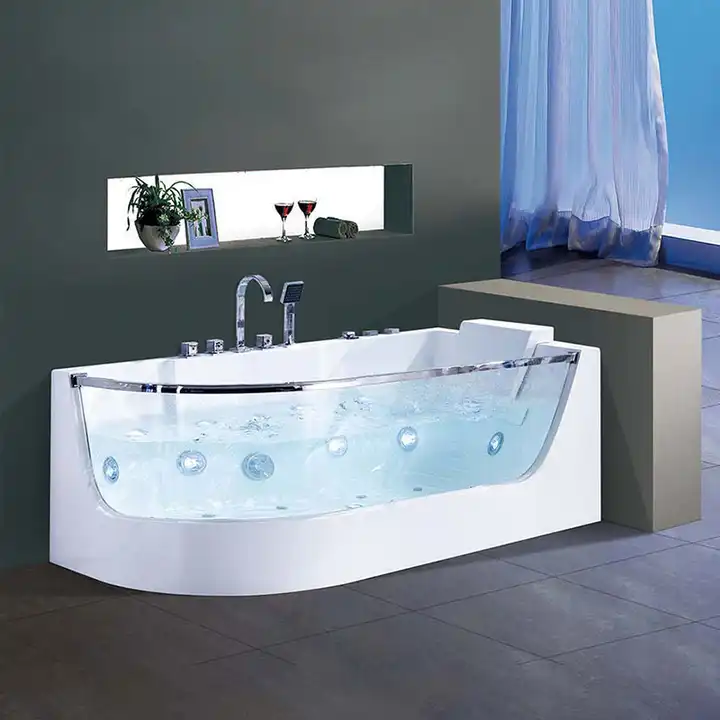 Acrylic Bathroom Sanitary Ware Fibreglass Double Whirlpool Spa Bathtub