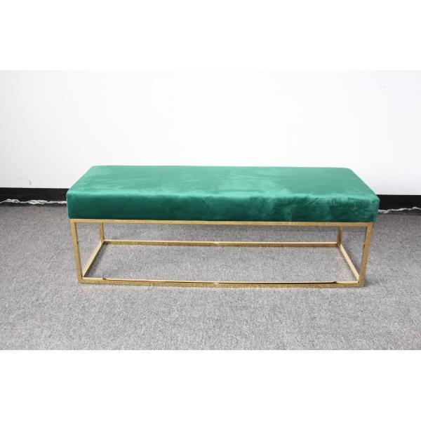 Stainless steel leg uphostered ottoman bed stool button velvet ottoman foot stool