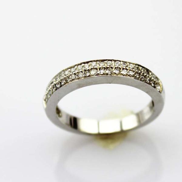 Sterling Silver Pave CZ Diamonds Engagement Wedding Band Ring(F92)