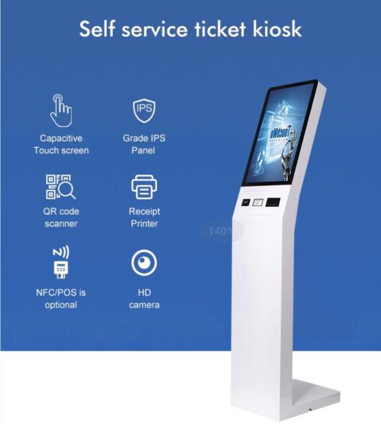 PMS 21.5in Capacitive Touch Screen Kiosk PCI With Barcode Scanner