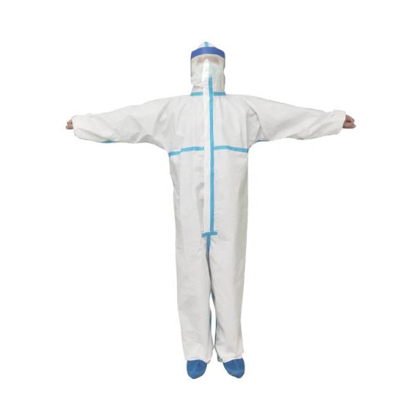 Health Care Plastic Isolation Gowns , White Isolation Gowns Logo Printed