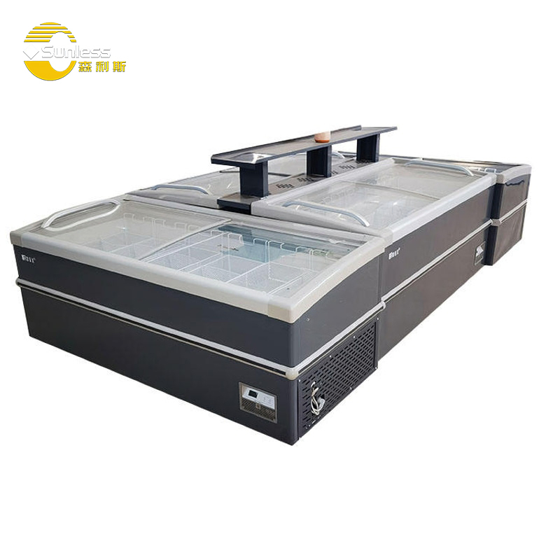 600L - 1000L Combined Island Freezer Single Temperature Sliding Door Freezer 340W - 560W