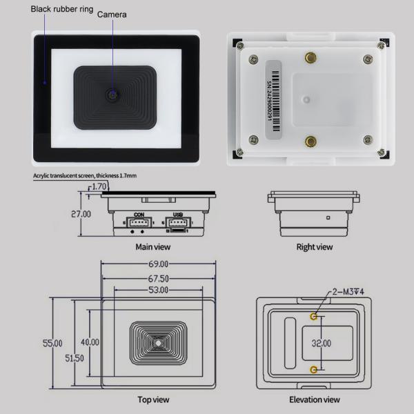 Supermarket NFC Barcode Reader RS232 RS485 Access Control QR Code Reader