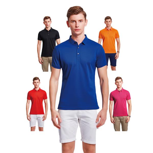 Camisas do polo T do poliéster do algodão de Customized100% anti-Pilling com logotipo do bordado
