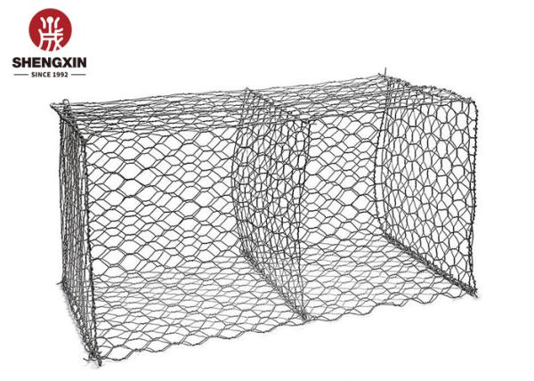 2mx1mx1m Hexagonal Triangular Gabion Baskets 275g High Zinc Coated