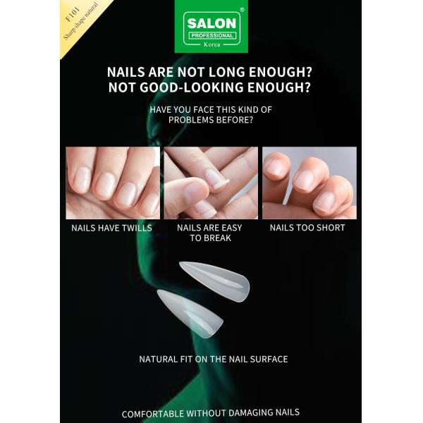 500PCS Soft Gel Nail Tips Natural Acrylic Nails Sharp Shaped False Nail Tips for Nail Art DIY 12 Sizes