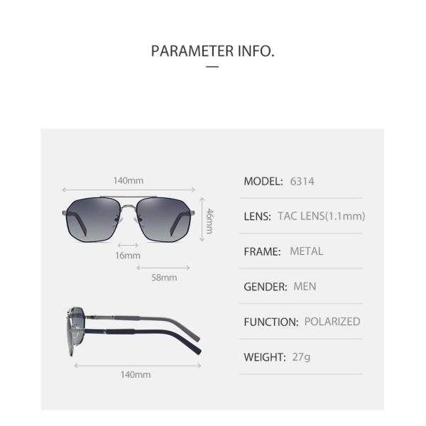 Men'S Metal Frame Sunglasses Multilateral OEM With 58mm Lens