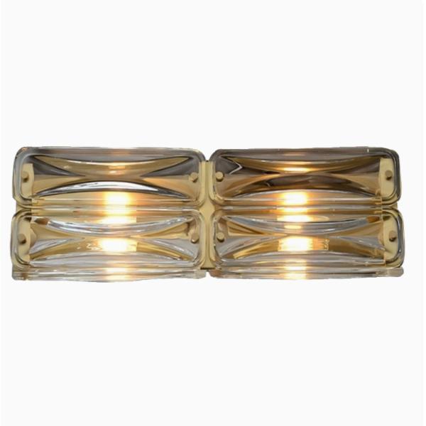 Crystal wall lamp postmodern simple living room TV wall background lamp light luxury atmosphere long strip bedroom bedside lamp