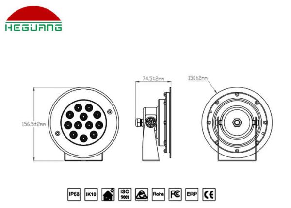 Controle externo conduzido impermeável de aço inoxidável da cor 9W IP68 de Smart RGB da luz da associação