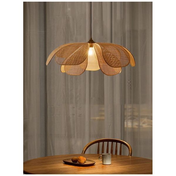 Restaurant Lighting Living Room Parlor Bar Decor Japanese Wicker Art Petal Pendant Light(WH-WP-141)