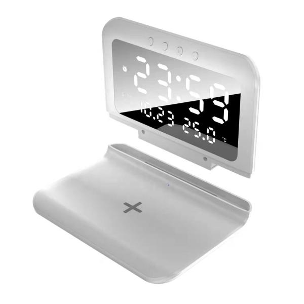 Oem  Qi Standard Wireless Phone Charger Alarm Clock With Charging Pad  Powerful