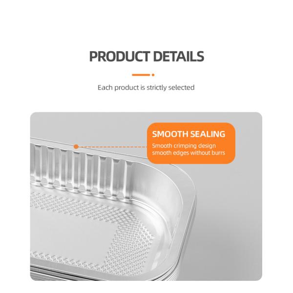 Прямоугольный подгоняйте коробку для завтрака Takeout подносов коробок упаковки устранимую алюминиевую