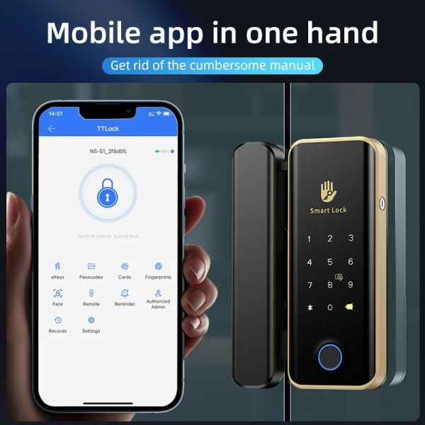 Qleung G11s Smart Tuya Glass Door Lock Secure Office Home Easy To Install