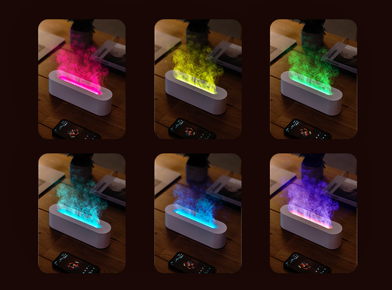 Flame Atmosphere Lamp Aroma Diffuser Essential Oil Diffuser 2024 NEW Produces Ultrasonic 7 Colors Fire Air Humidifier