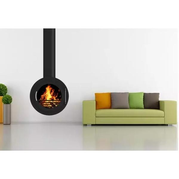 Камины острой древесины овала плиты виллы установленные потолком горя стальные вися