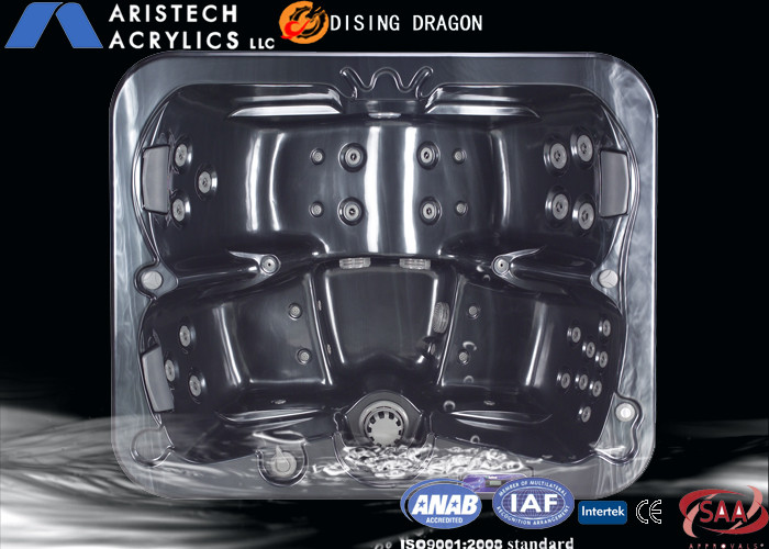 Portable single reversible lounger and 850 liters massage outdoor hydrotherapy spa
