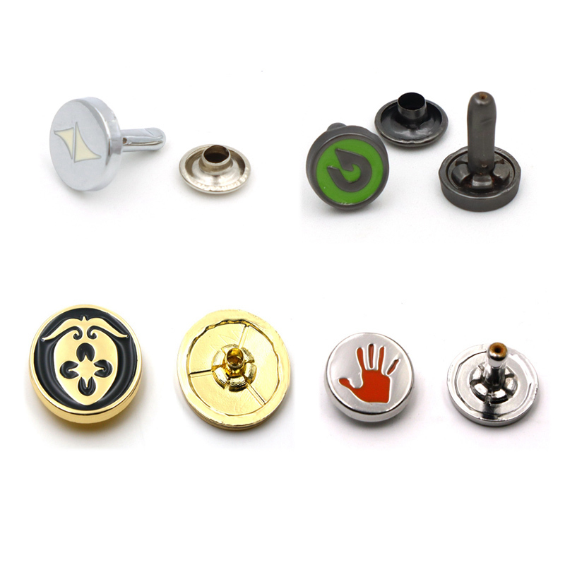 Quality Gold Plated Metal Logo Rivet Customized Cap Rivet Stud for Leather Strap Bag Accessories