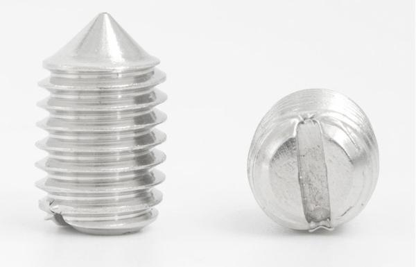 DIN553 Stainless Steel Cone-Point Slotted Drive Set Screws  Slotted Cone-Point Headless Screws
