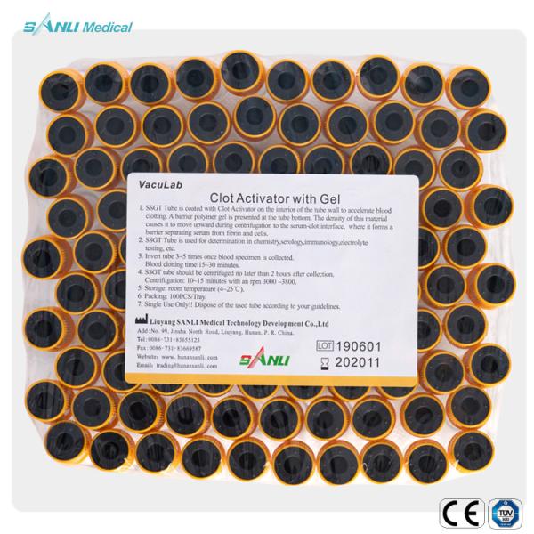 4ml Plastic Blood Collection Tubes Yellow Top SST Tube for serum determinations
