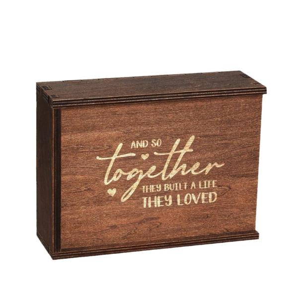 Boîte cadeau de mariage en bois créatif boîte de stockage de souvenirs boîte de couleur brûlée en bois massif rétro
