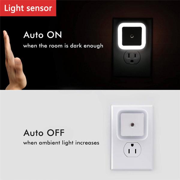 0.02A  EU Wall Night Lamp Energy Saving Sensor Night Light For Baby Room