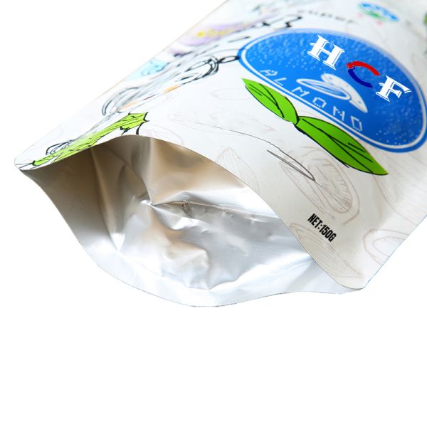Gravure Printing PE Plastic 35g Glossy Pure Gold Mylar Plastic Stand Pouch Food Packaging Die Cut Mylar Bag