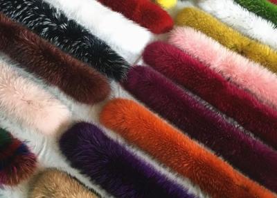 Customized Raccoon Fur Collar , 80Cm Lining Real Fur Genuine Raccoon Scarf