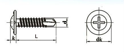 K-LATH Wafer Modify Truss Head Phillips Recess Self Drilling Screws Stainless Steel 304 316