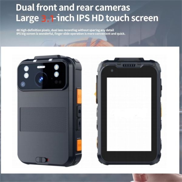 4G 2K 3.1Inch wifi HD Touch screen bodycam for law enforcement security camera
