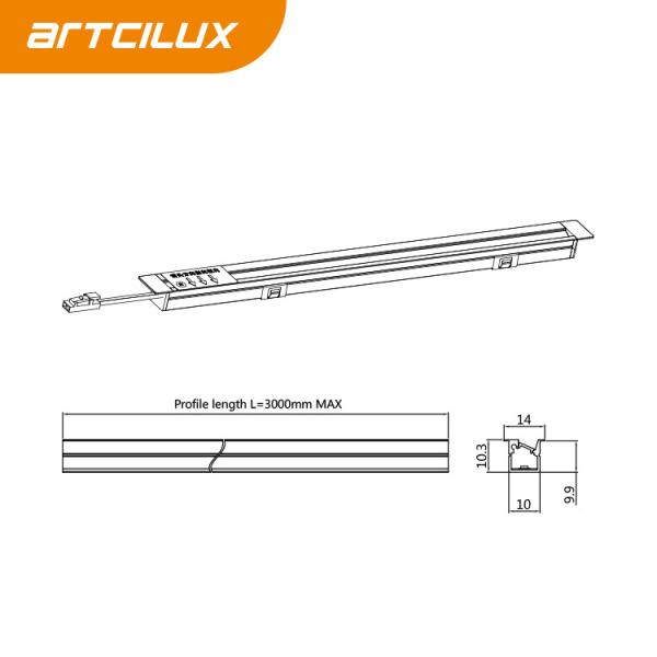 Lumière LED à profil d'aluminium à l'intérieur direction du pôle commutable A2Q0L