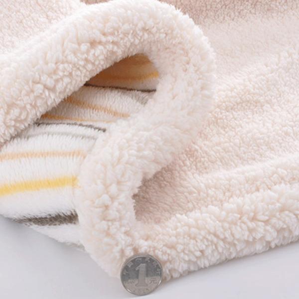 Fuzzy Warm Plush Fleece Throw Blanket Stripe Pattern Reversible Fleece Fluffy Blanket