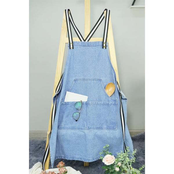 Голубая кухня джинсовой ткани варя рисберму 60*80км с сплетенными Веббинг и карманами