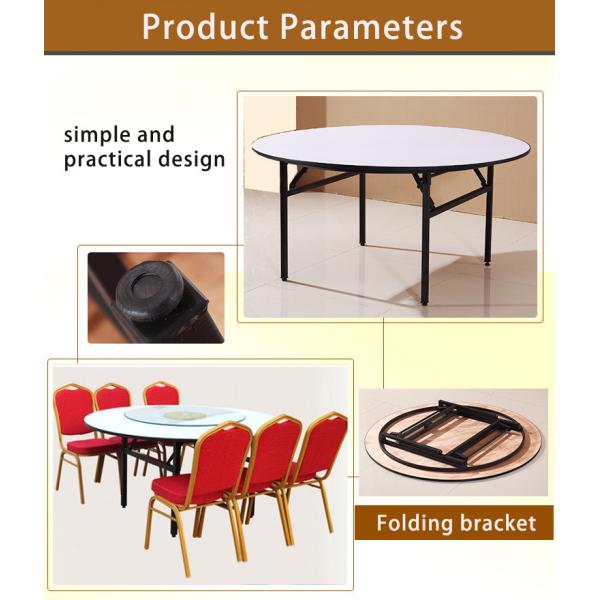 6ft 8 Ft Folding Banquet Table Round Plywood Dining Table