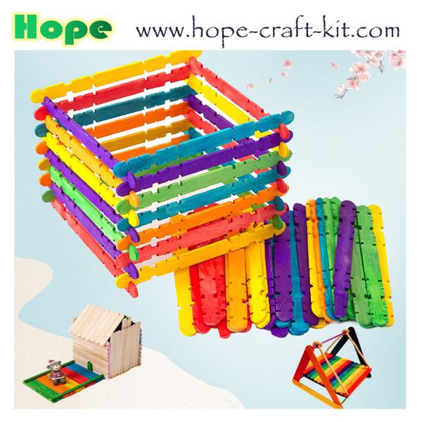 Natural wood color, asst colors wooden craft sticks with holes for hobbies and children DIY hand-craft