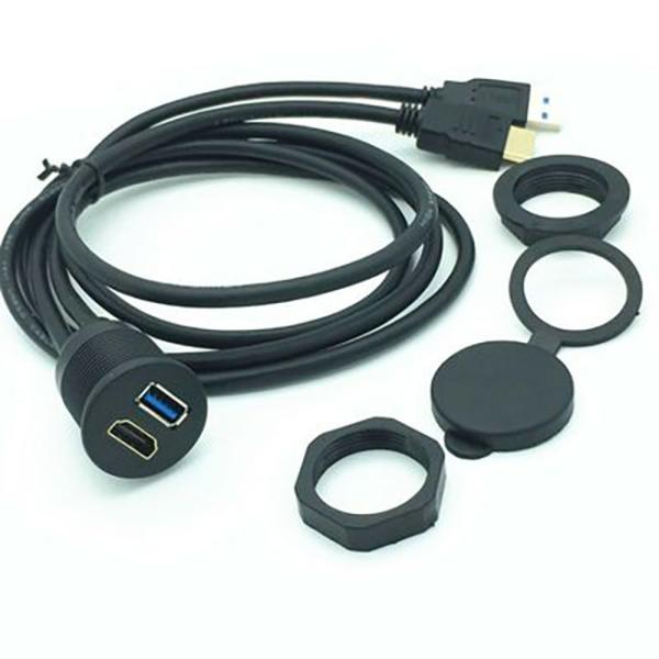 Male To Female USB3.0 HDMI HD Cable Ship Dashboard 2m