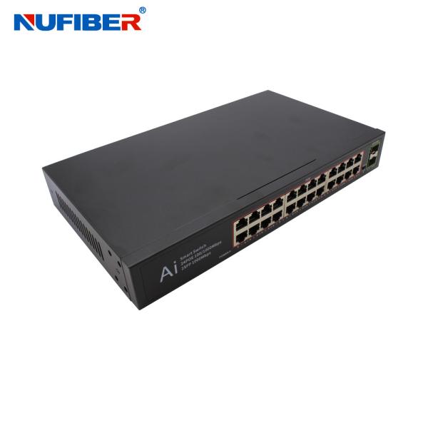 Gigabit POE Switch 24*10/100/1000Mbps PoE port to 2*1000M SFP Slot DESKTOP/Rack Mounting with Bracket