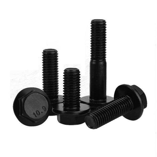 Bolinhas de flange escurecida de grau industrial DIN6921 com dentadura completa e cabeça hexagonal