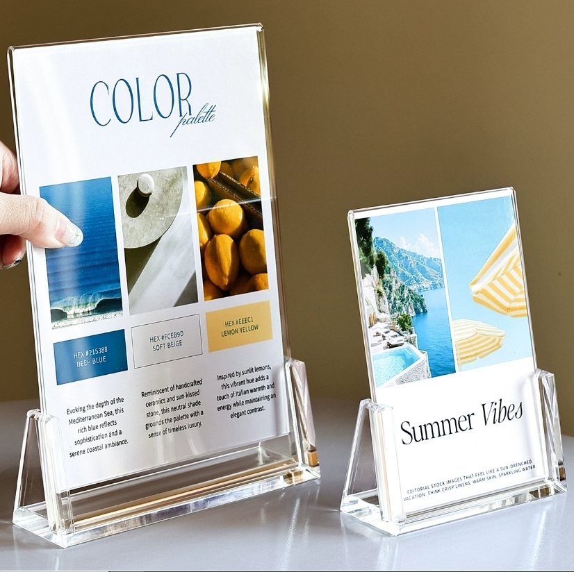 4X6 Inch Clear Acrylic Hoder Display Table Menu Sign Perspex Sign Holder