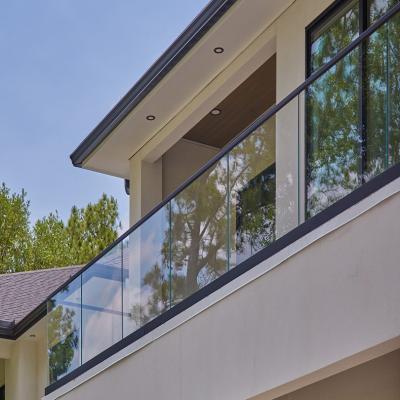 Gold Color Glass Railing Handrails for 12mm Tempered Glass Aluminum Alloy Construction