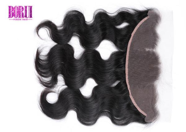 Onda frontal do corpo do laço preto natural brasileiro do original HD do cabelo 13*4 humano