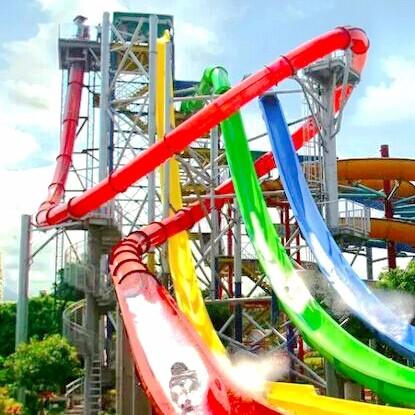 Customized Fiberglass Water Slide For Water Park Resort Hotel Waterproofing