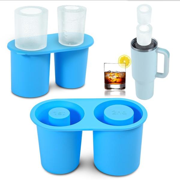 Exclusive Patent Reusable Silicone Ice Hollow Cylinder Tray Mold for Large Ice Cubes